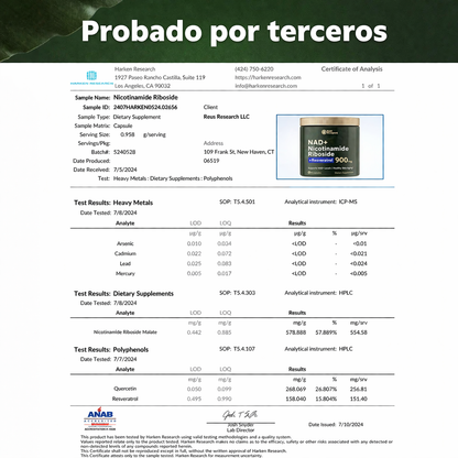 Cápsulas Juventud NAD+